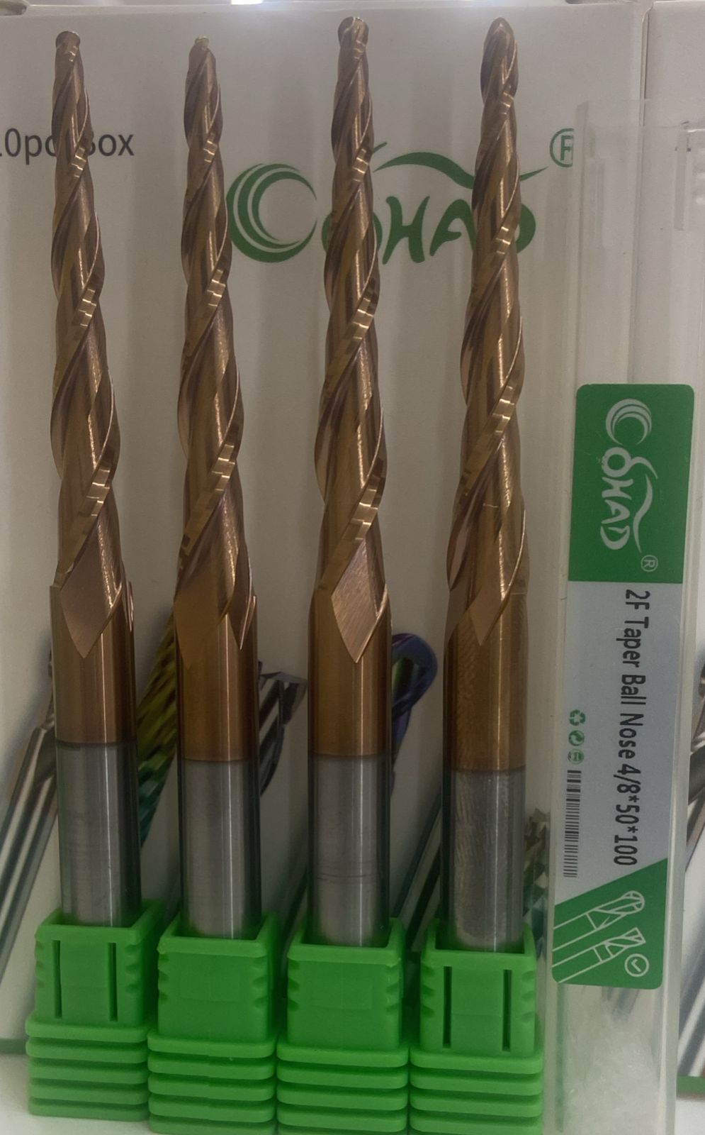 4/8*50*100 2F TAPER BALLNOSE COPPER COATED