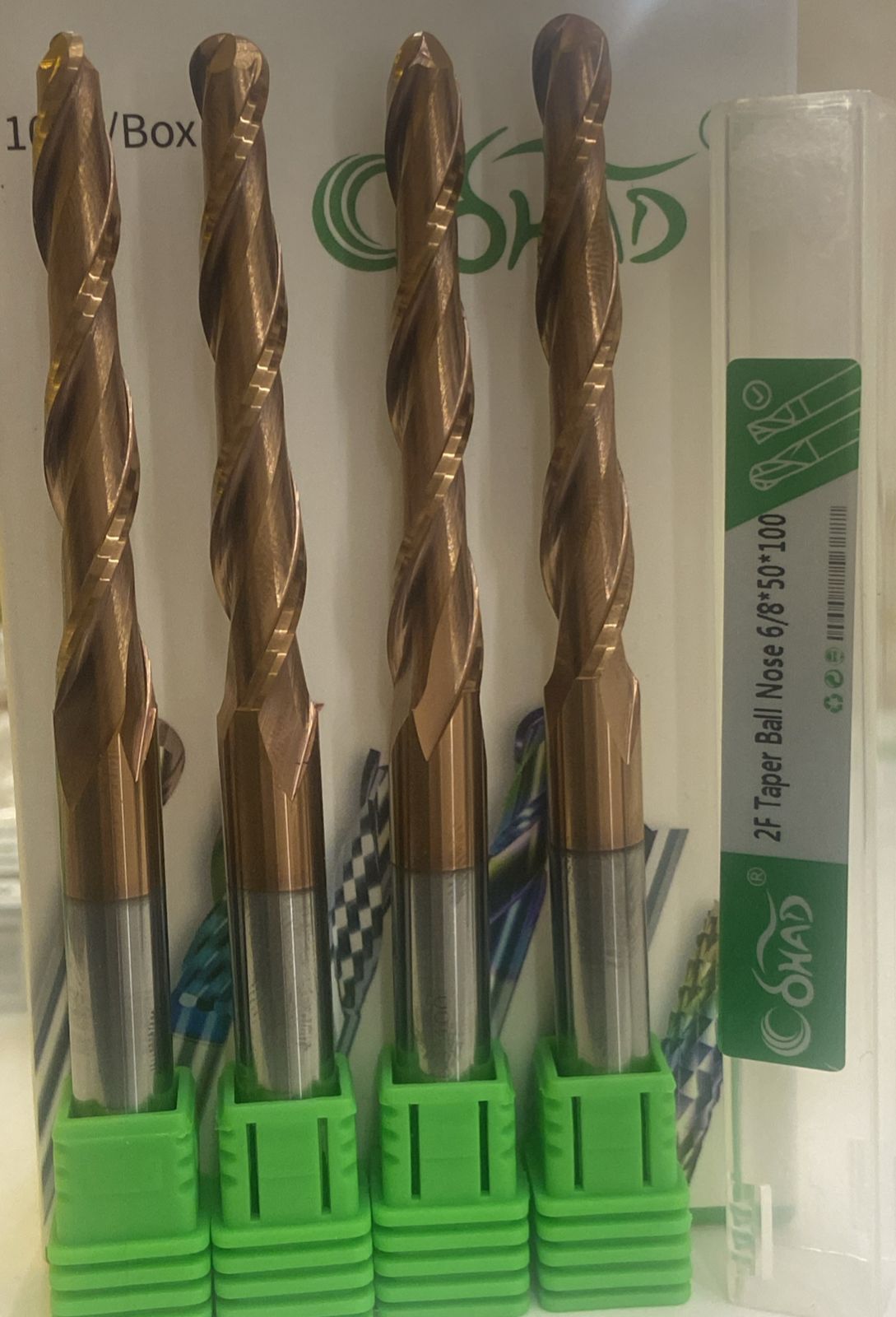 6/8*50*100 2F TAPER BALLNOSE COPPER COATED