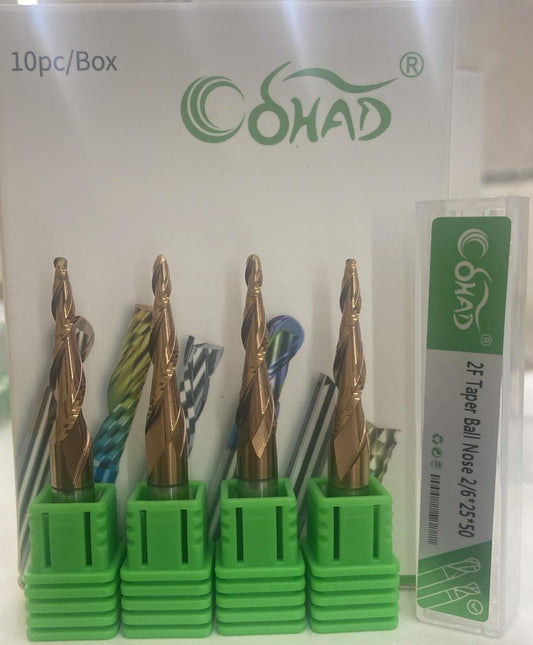 2/6*25*50 2F TAPER BALLNOSE COATED