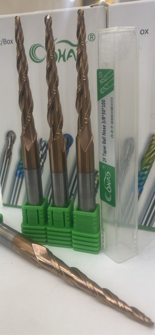 3/8*50*100 2F TAPER BALLNOSE COATED