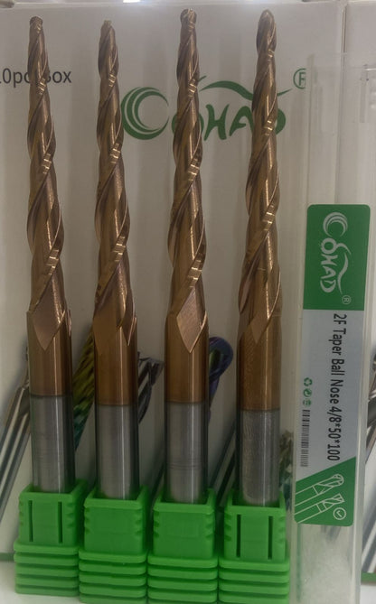 4/8*50*100 2F TAPER BALLNOSE COPPER COATED